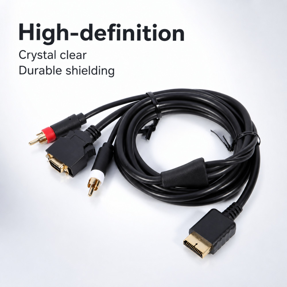 Gaming Console Definition - Kabel AV Berlapis Emas untuk Konsol