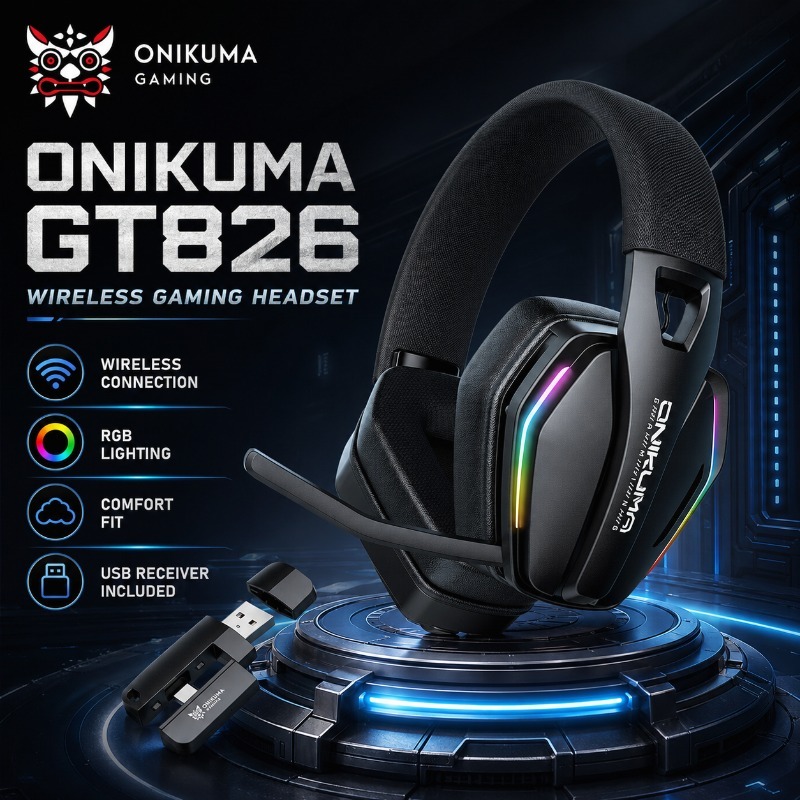 Gaming Console Apple - ONIKUMA GT826 Headset Gaming Nirkabel Bluetooth