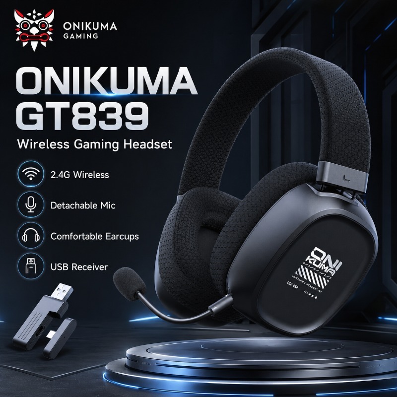 Gaming Console Apple - ONIKUMA GT839 Headset Gaming Nirkabel 2.4G