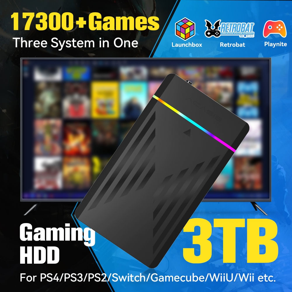 Gaming Console Video Game - HDD Gaming portabel 3TB, konsol Game