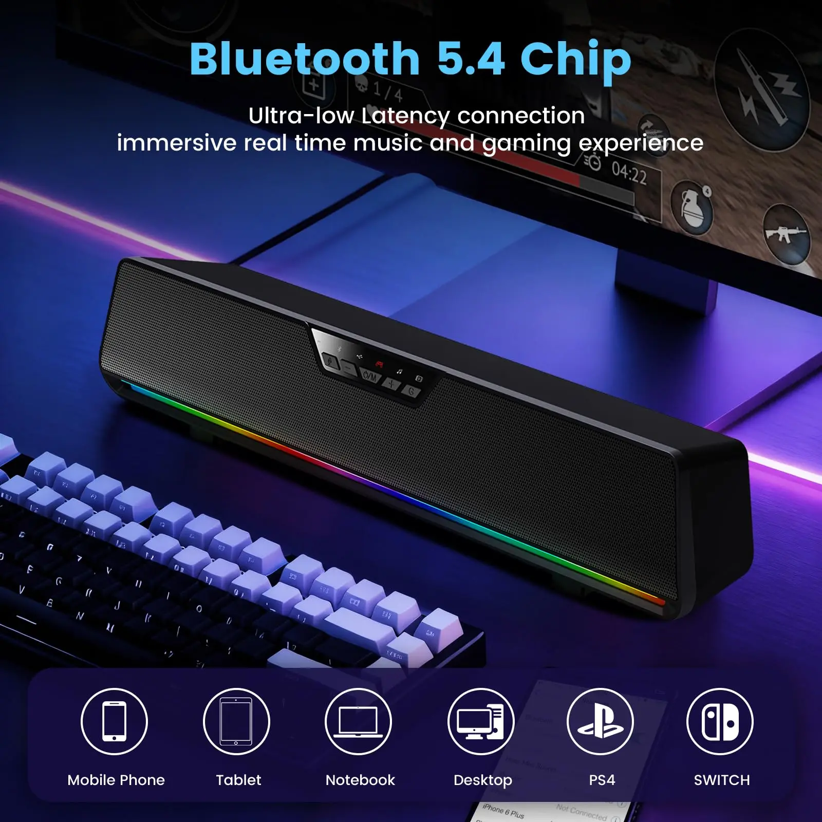 GS6 Pro 7.1 Gaming Speaker Bar - Gaming Console Apple ulasan dan harga