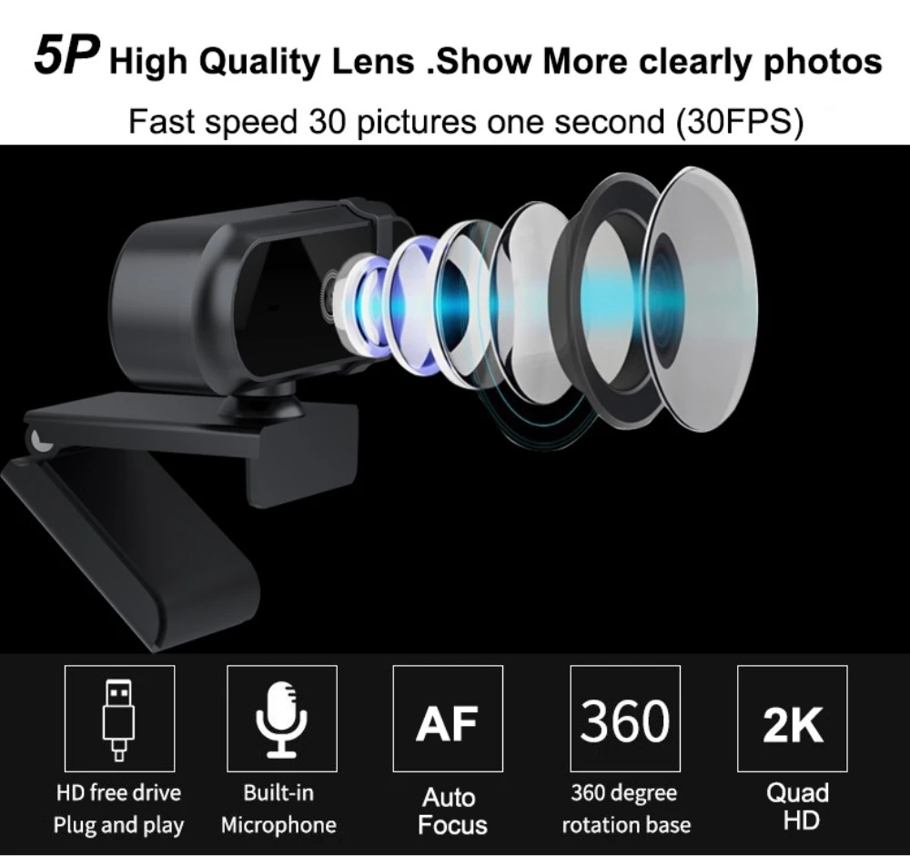 Webcam Autofokus 4K 2K 30fps M - Gaming Console Youtube ulasan dan harga