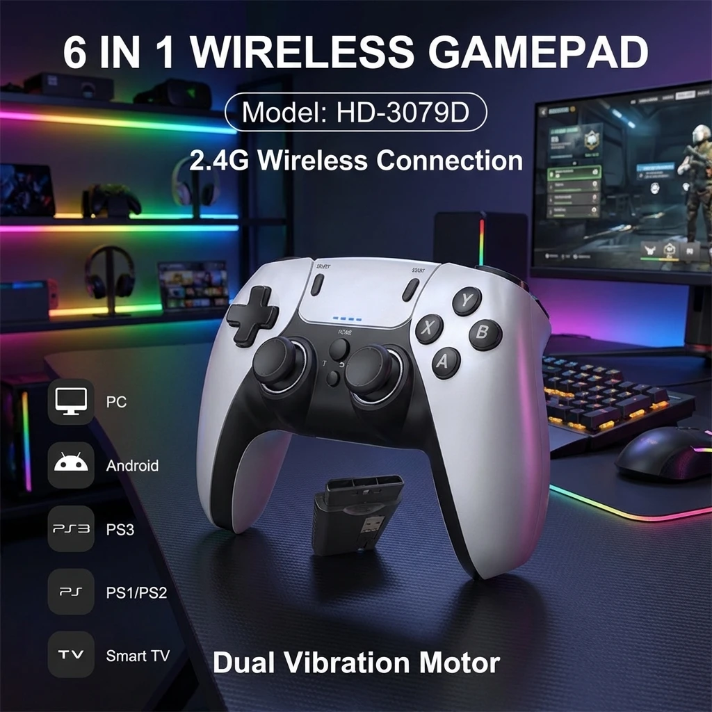 Gamepad Getar Ganda 6-in-1 unt - Gaming Console For Android Tv ulasan dan harga