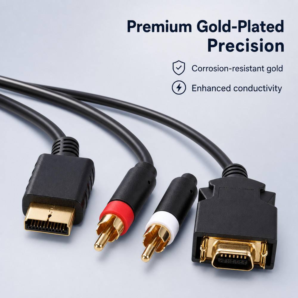 Kabel AV Berlapis Emas untuk K - Gaming Console Definition ulasan dan harga